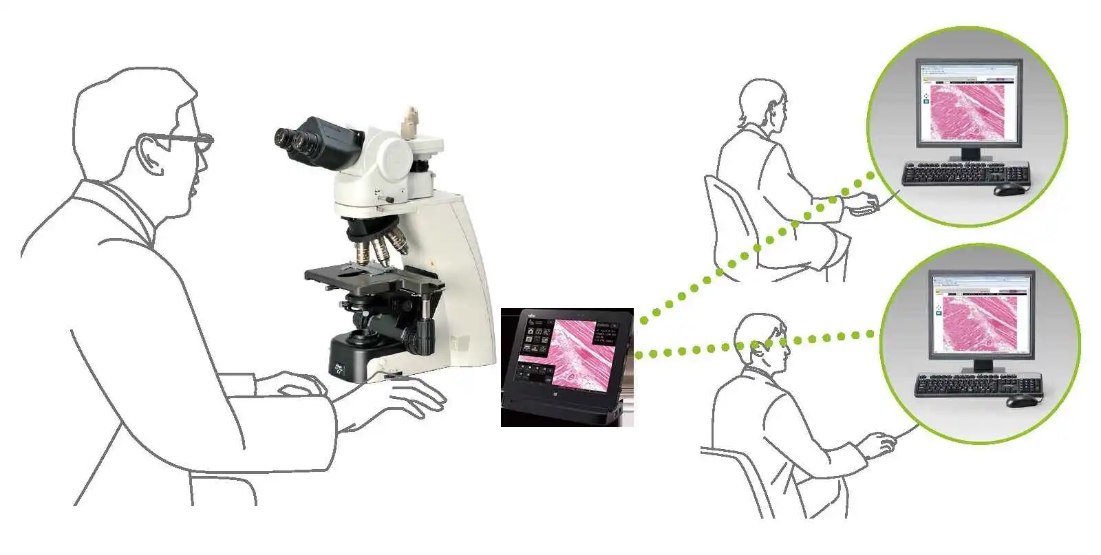 Digital pathology via network